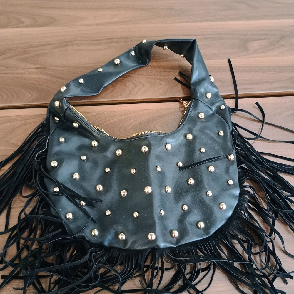 Studded Black Shoulder Bag